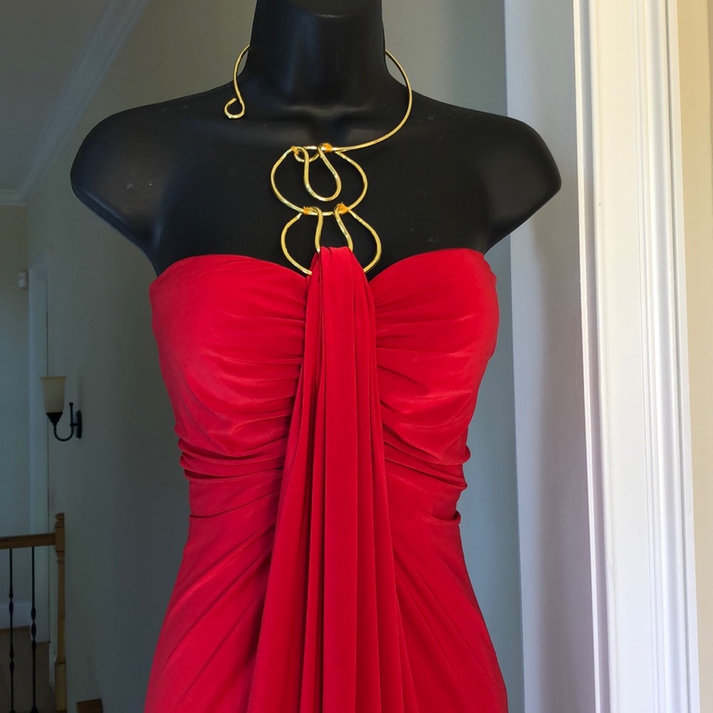 JOVANI sz 4 red gown formal pageant prom dress